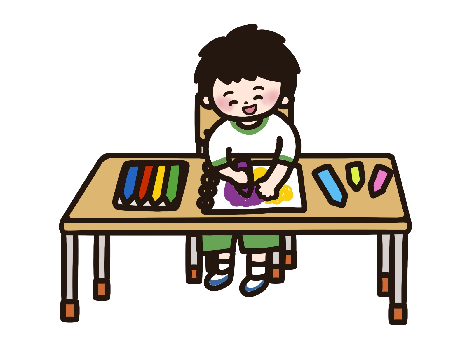 折り紙のカボチャを塗り絵にする