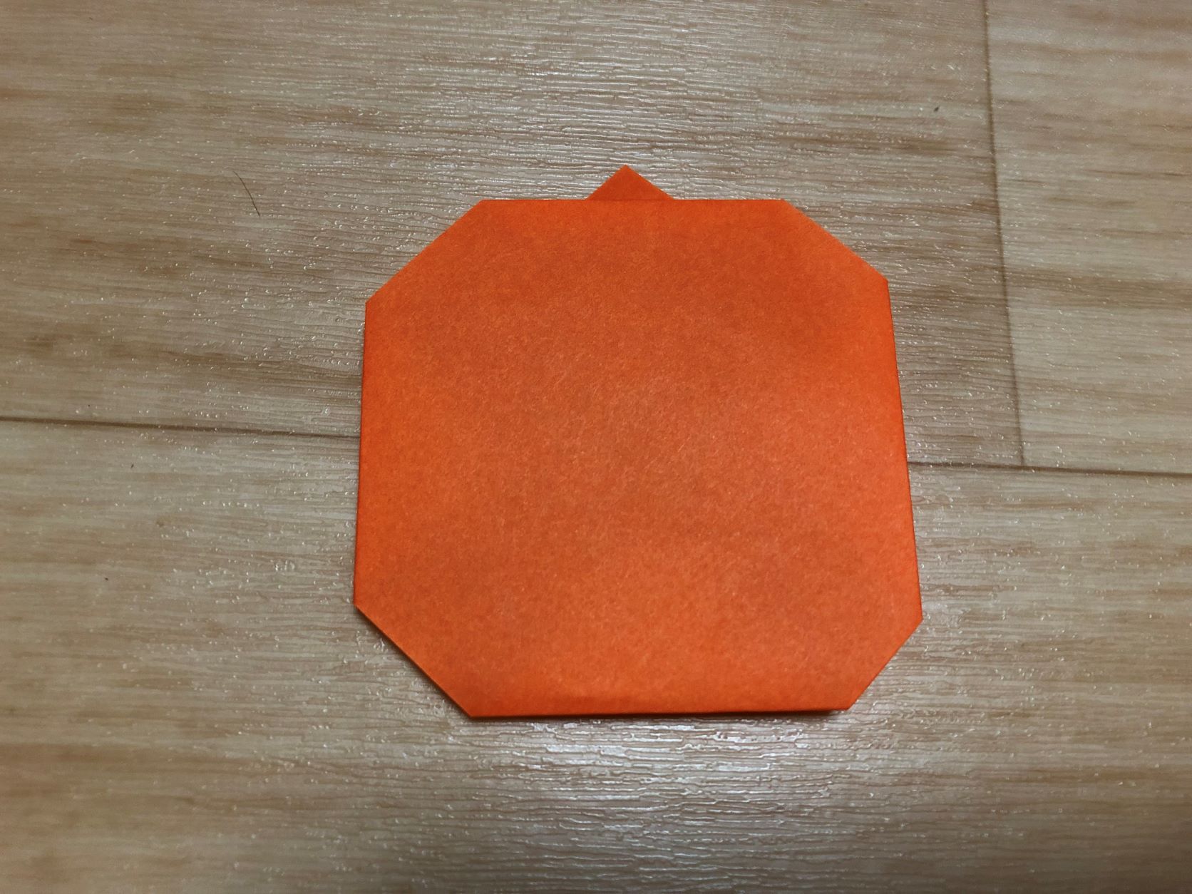 上側の角を少し戻して折れば