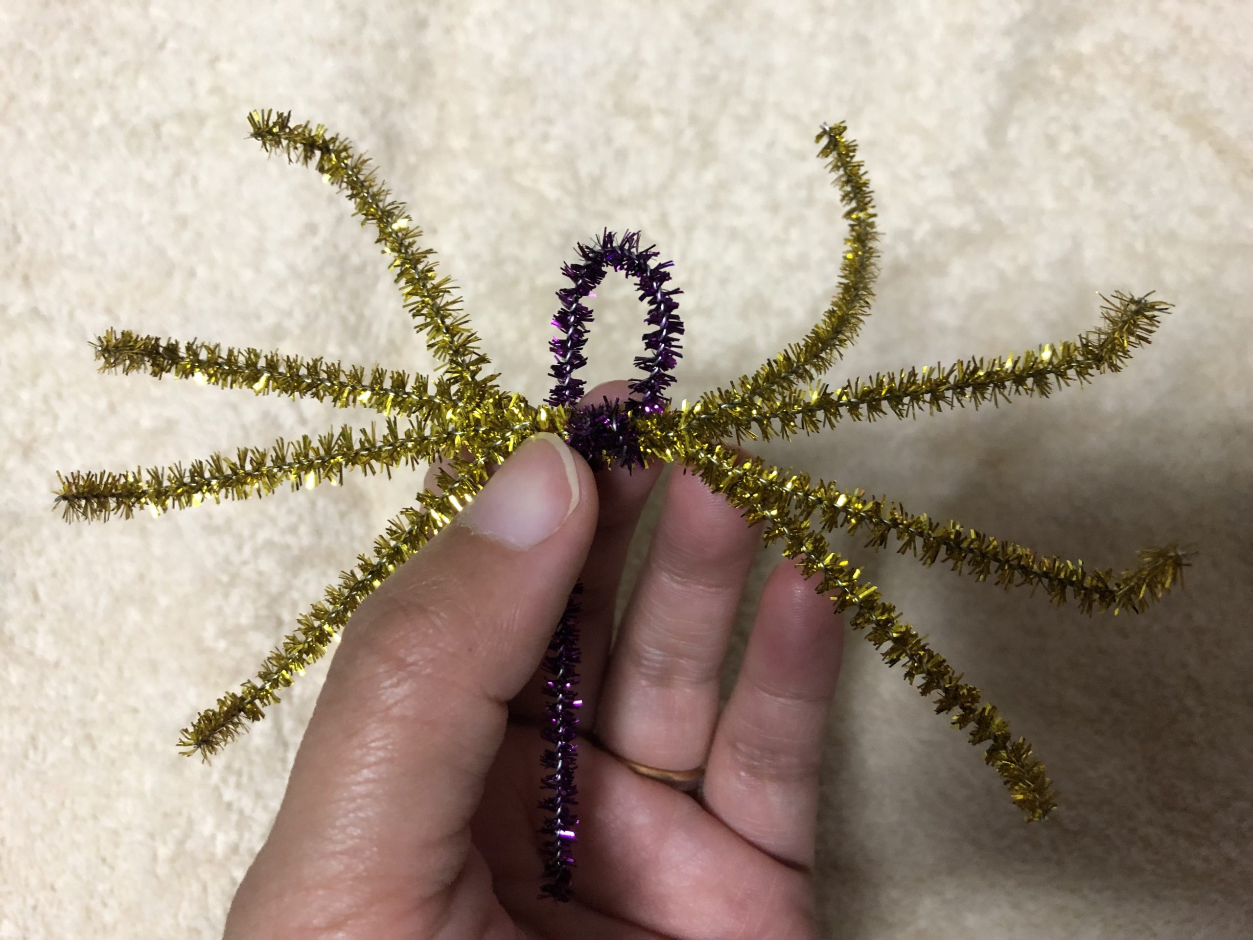 クモの足を固定する