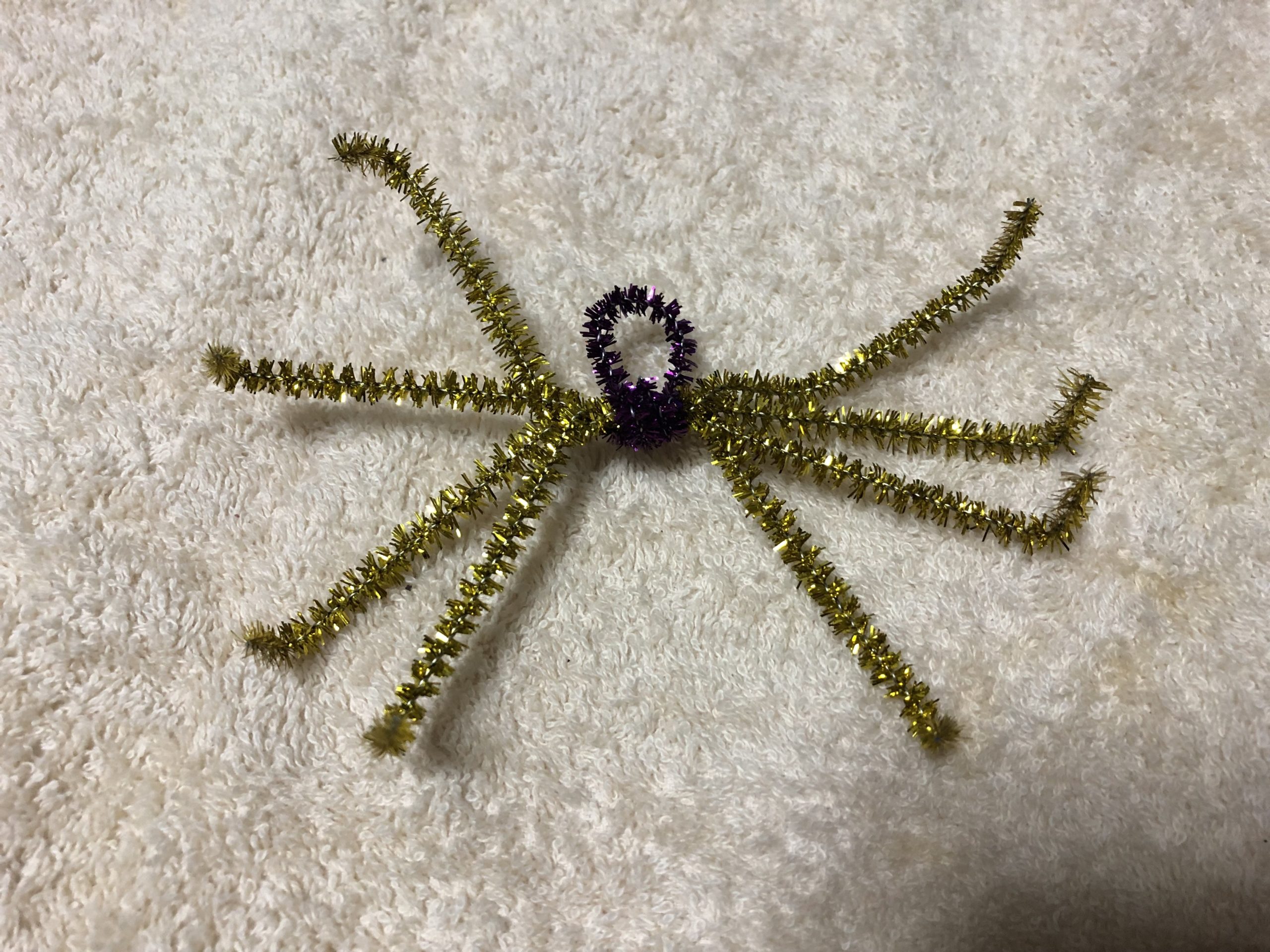 クモの足を固定する