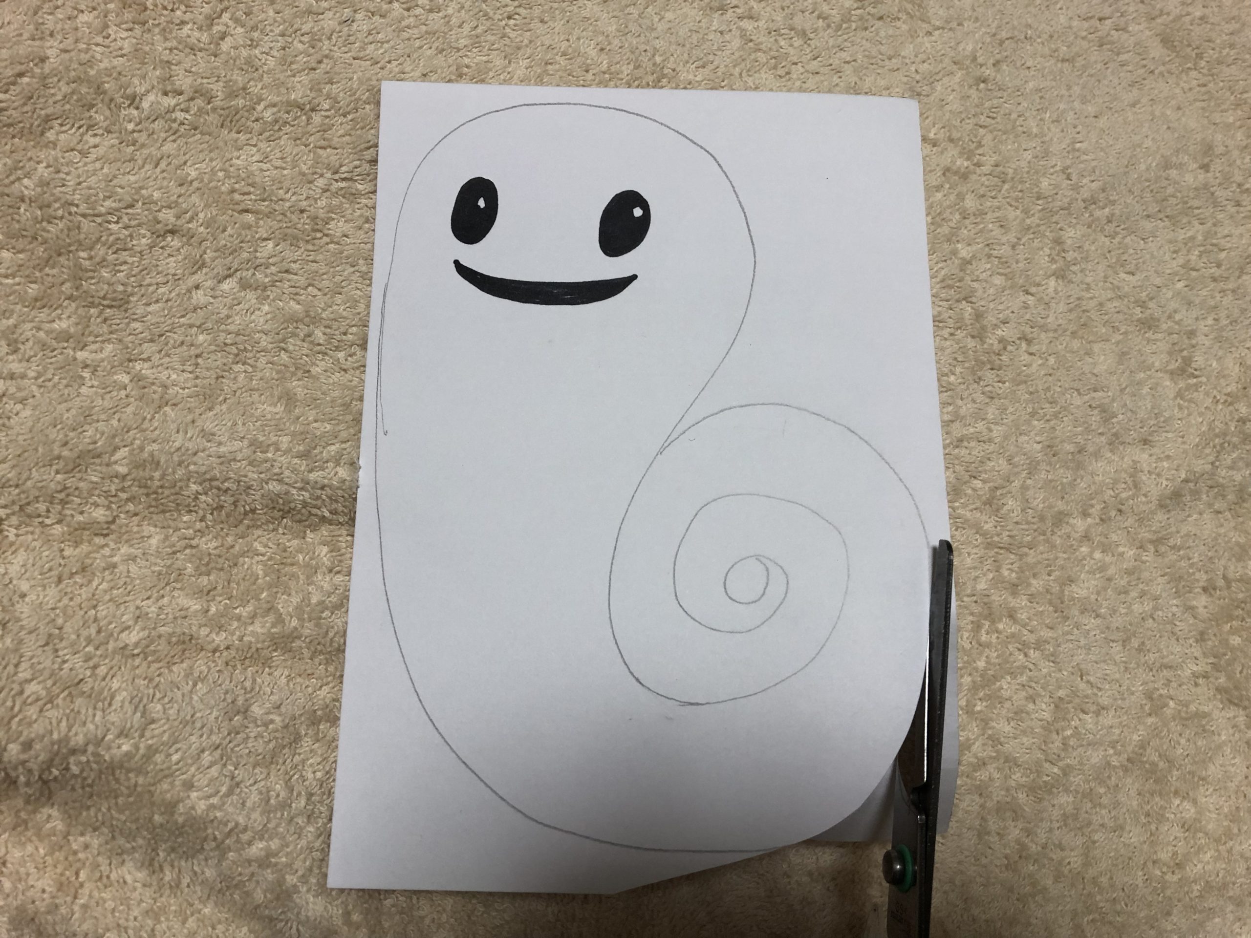 はさみで線のところを切り取る