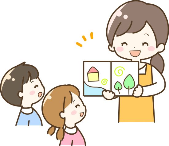 お友だちの完成品は触らず見て楽しむことを伝える