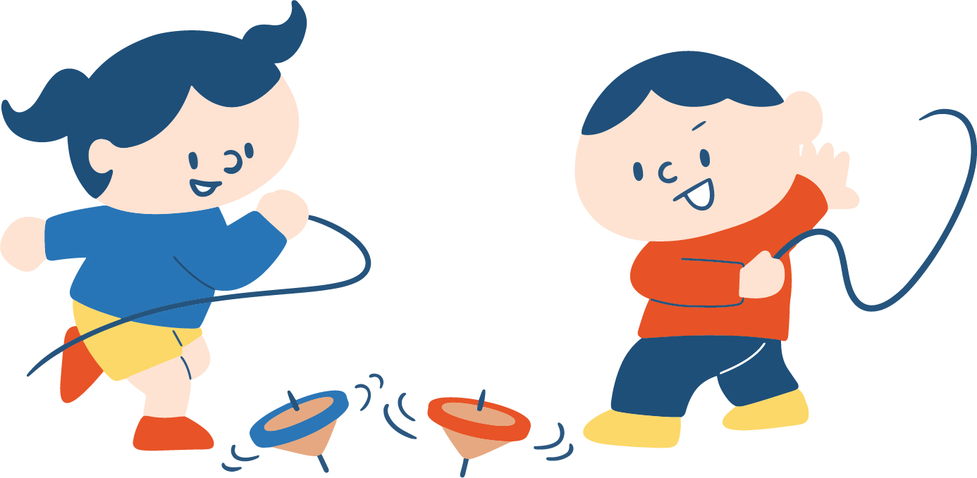 牛乳パックでコマのおもちゃ