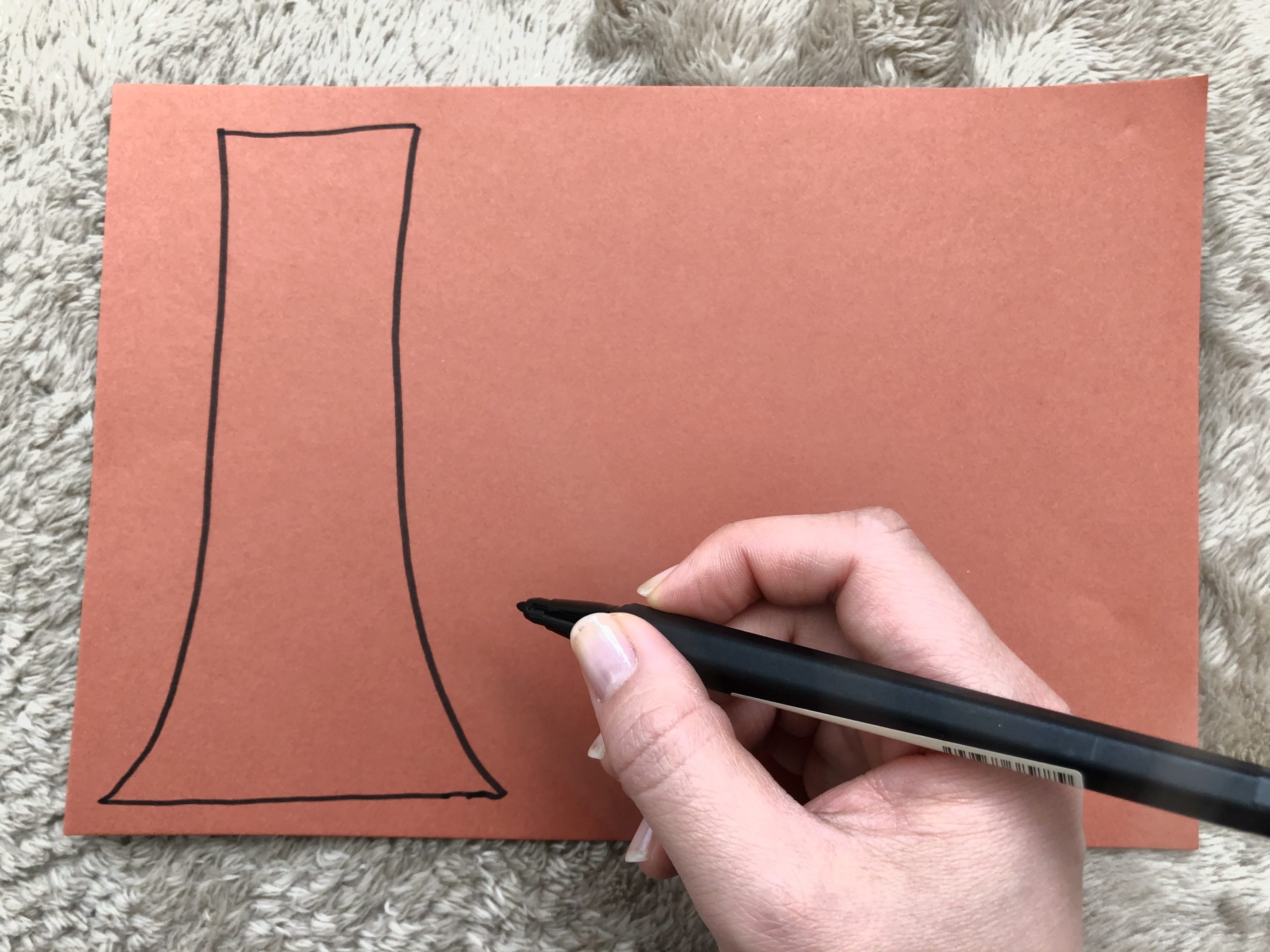 お花紙で桜の木を立体製作