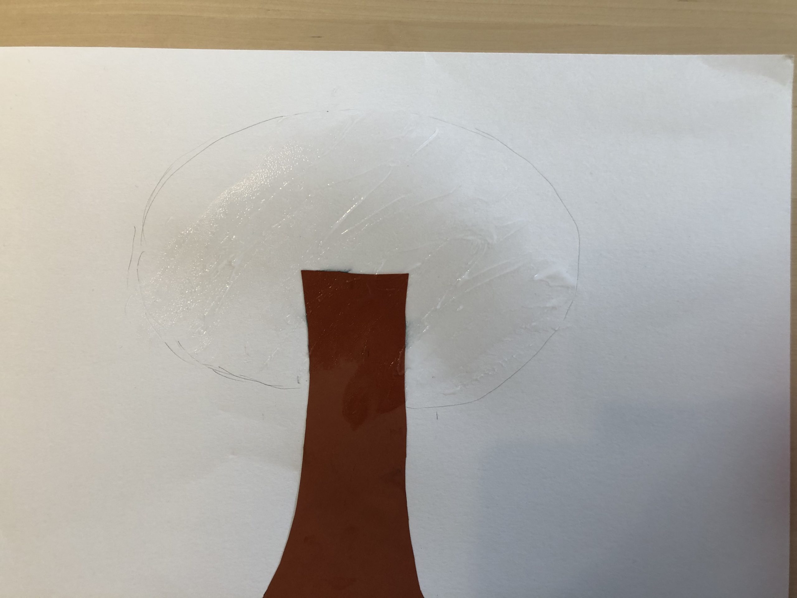 お花紙で桜の木を立体製作