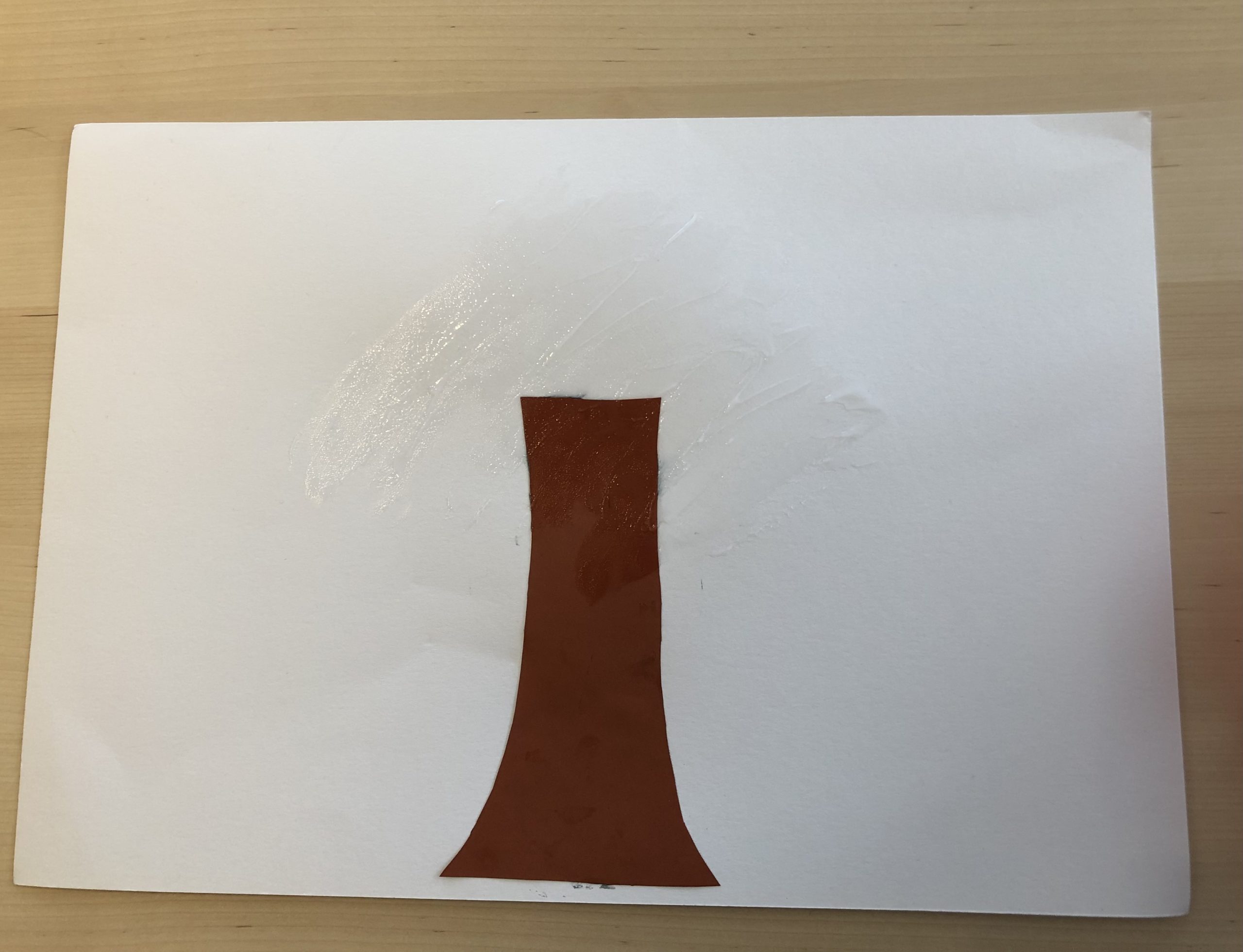 お花紙で桜の木を立体製作