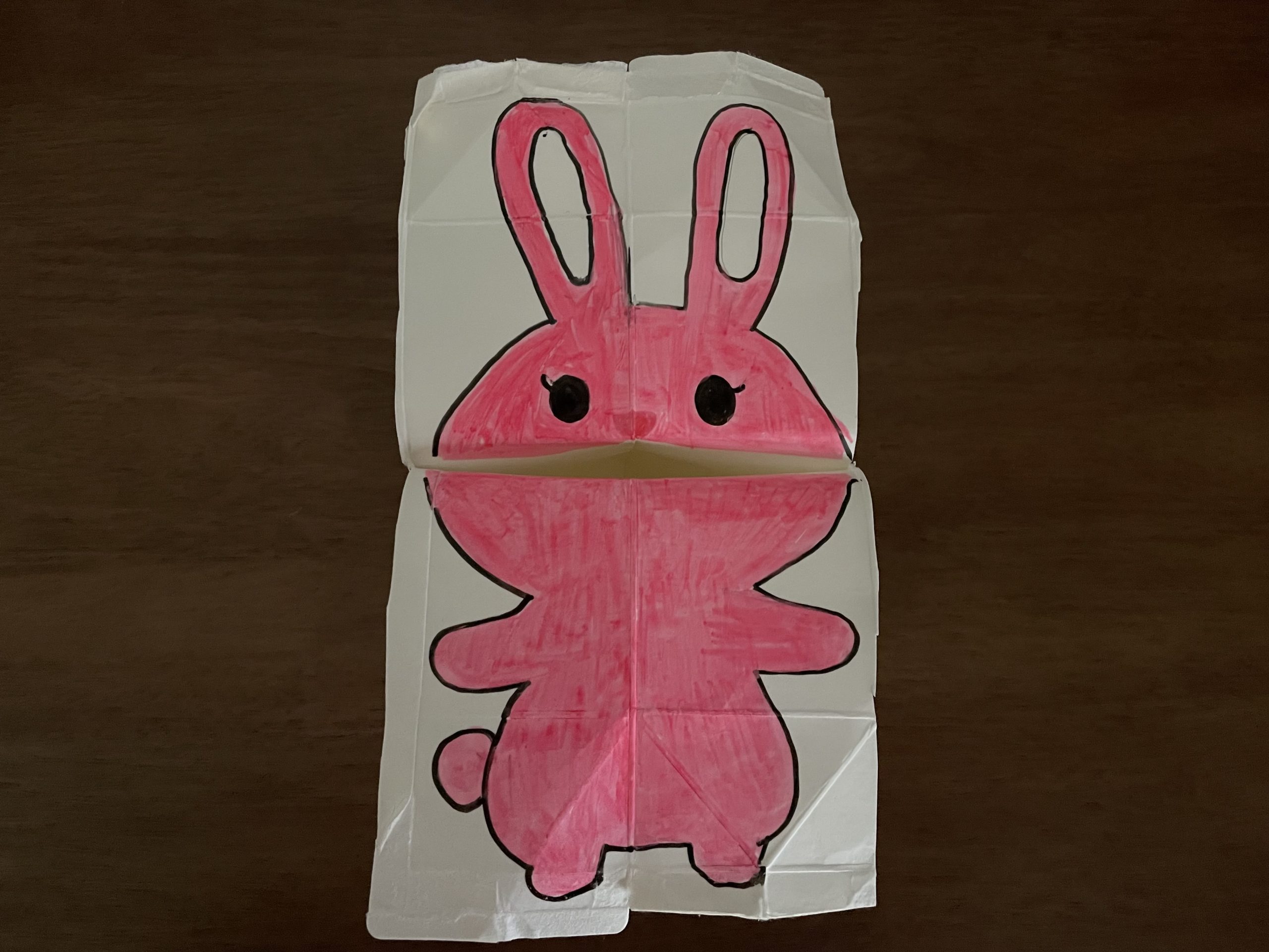 牛乳パックでパクパク人形