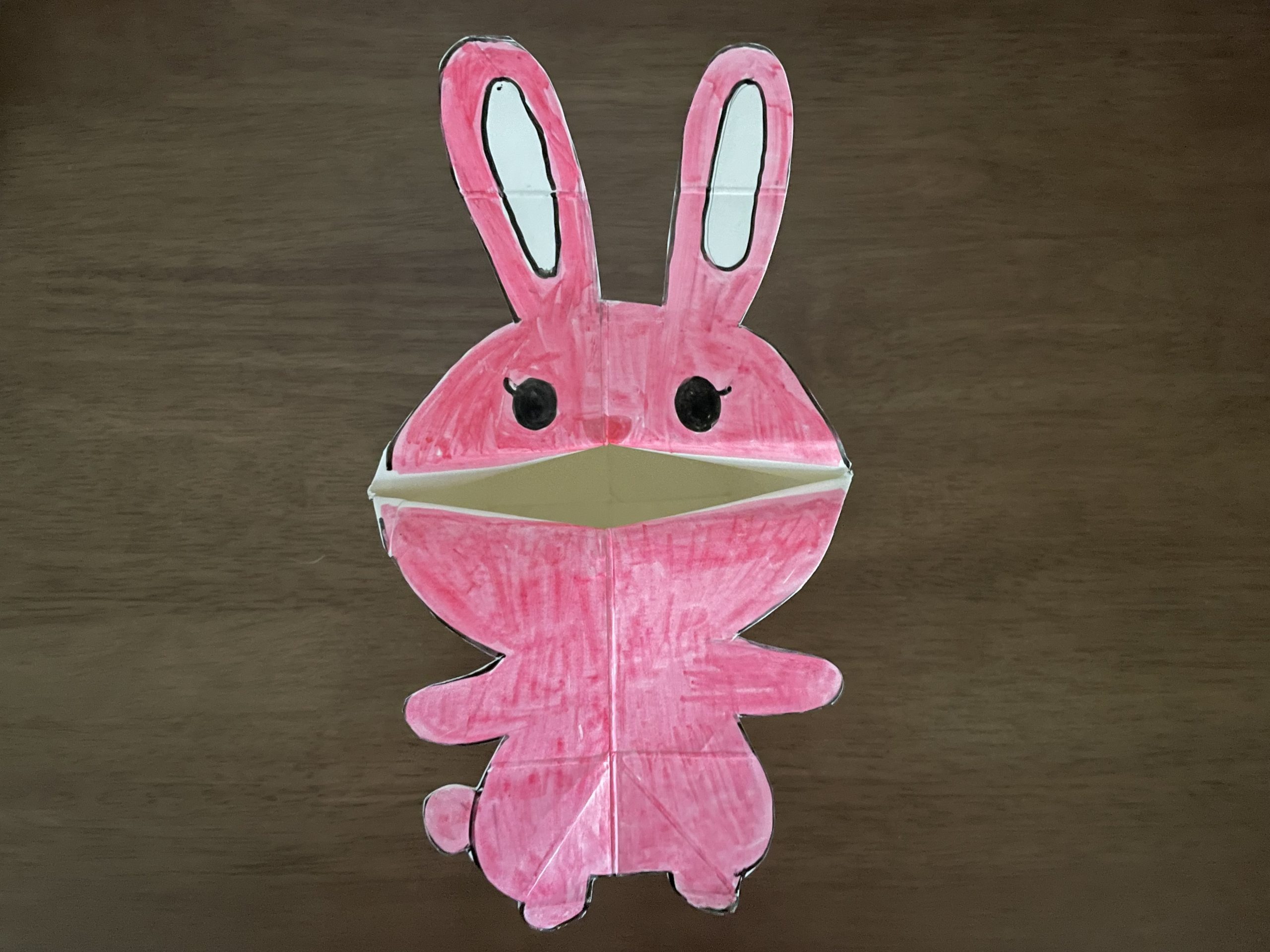 牛乳パックでパクパク人形