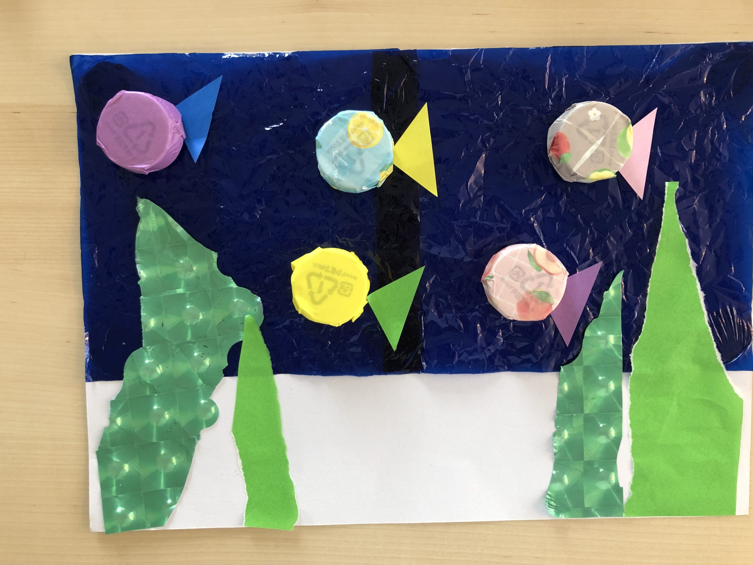 キャップの魚工作